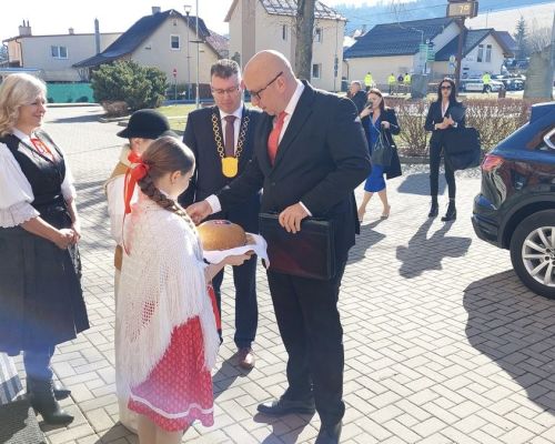 Privítanie ministra dopravy SR Jozefa Ráža.