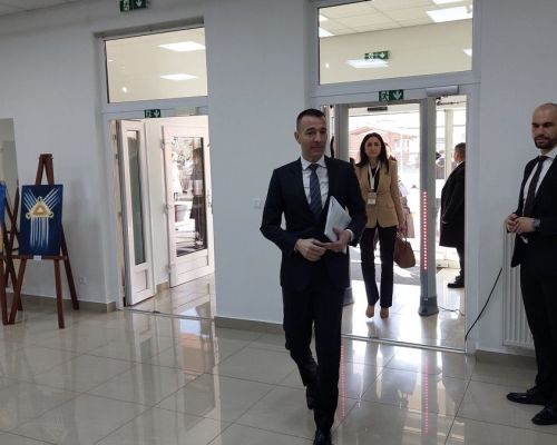 Privítanie ministra školstva SR Tomáša Druckera.