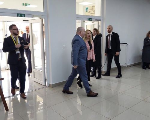Privítanie ministra cestovného ruchu a športu SR Rudolfa Huliaka.