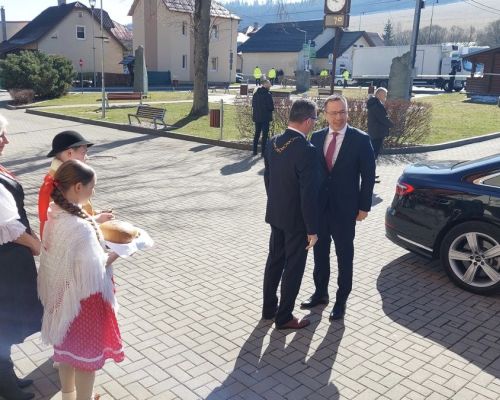 Privítanie ministra práce, sociálnych vecí a rodiny SR Erika Tomáša.