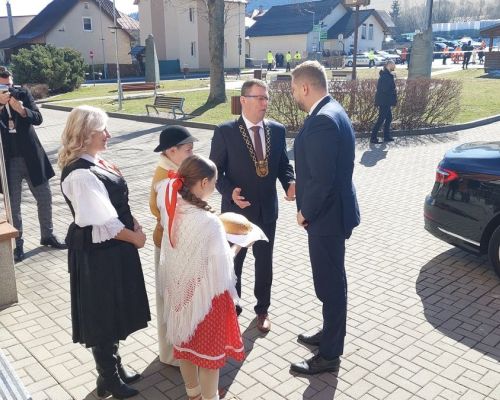 Privítanie ministra zdravotníctva SR Kamila Šaška.