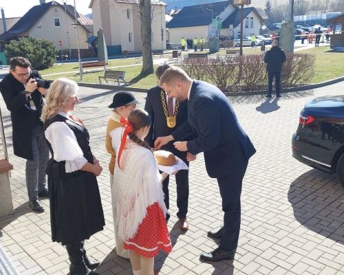 Privítanie ministra zdravotníctva SR Kamila Šaška.