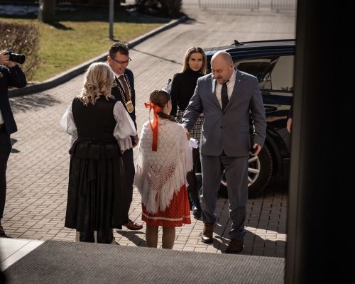 Privítanie ministra cestovného ruchu a športu SR Rudolfa Huliaka.