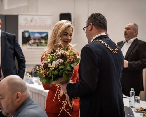 Privítanie ministerky kultúry SR Martiny Šimkovičovej.