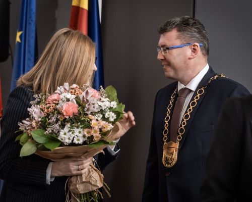 Privítanie štátnej tajomníčky ministerstva životného prostredia Gabriely Matečnej.